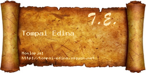 Tompai Edina névjegykártya